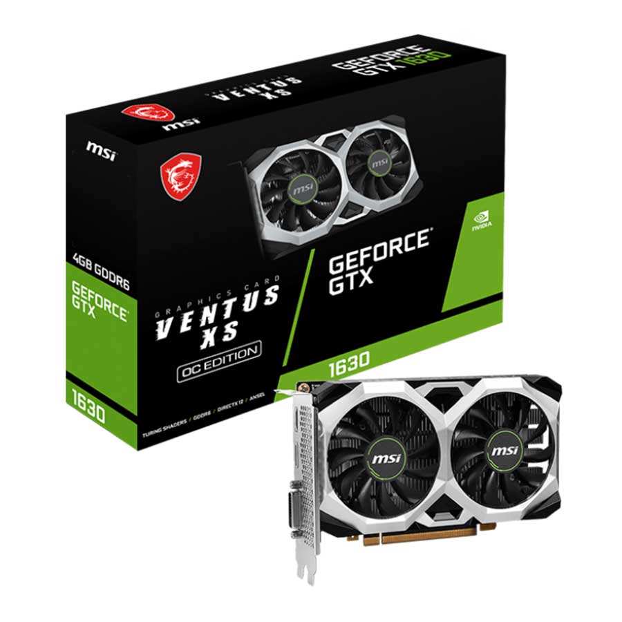 کارت گرافیک ام اس آی مدل GeForce GTX 1630 VENTUS XS 4G OC GDDR6