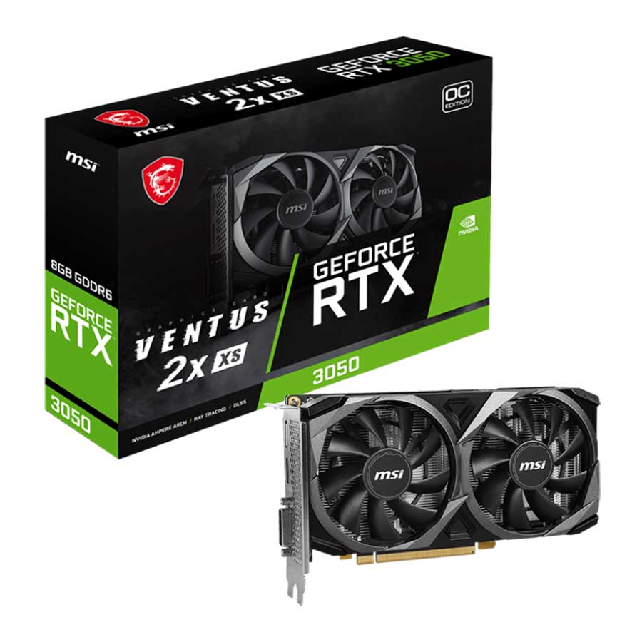 کارت گرافیک ام اس آی مدل GeForce RTX 3050 VENTUS 2X XS 8G OC GDDR6