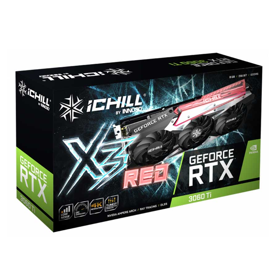 کارت گرافیک اینو تری دی مدل GEFORCE RTX3060 TI ICHILL X3 RED LHR