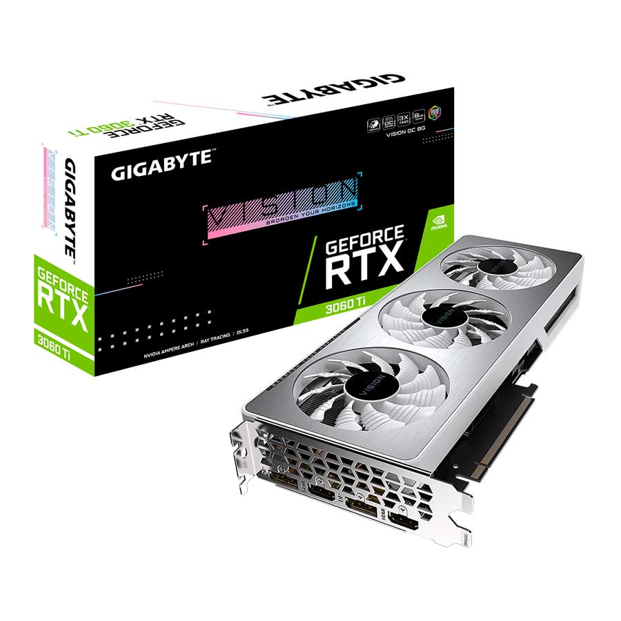 کارت گرافیک گیگابایت مدل GeForce RTX3060 Ti VISION OC 8G GDDR6