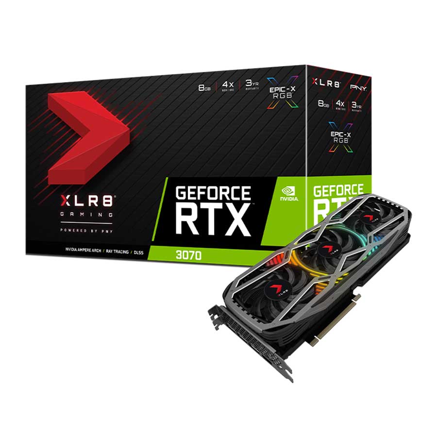 کارت گرافیک پی ان وای GeForce RTX3070 8GB XLR8 Gaming REVEL EPIC-X 8GB GDDR6