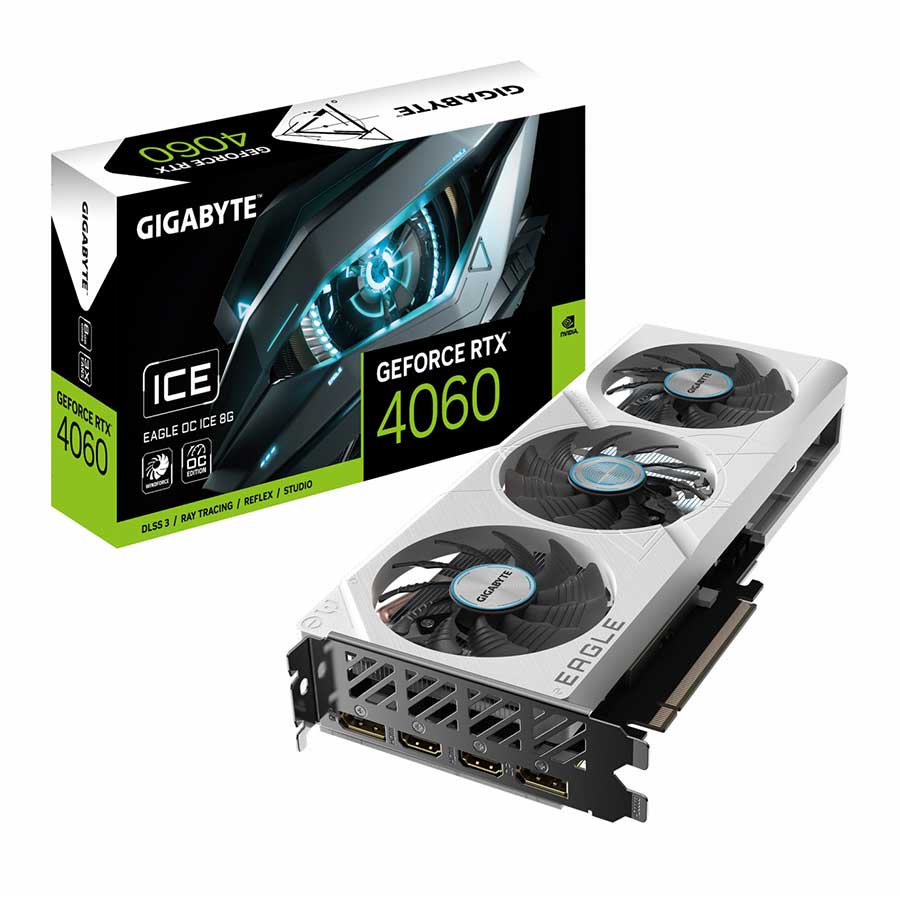 کارت گرافیک گیگابایت مدل GeForce RTX 4060 EAGLE OC ICE 8G GDDR6