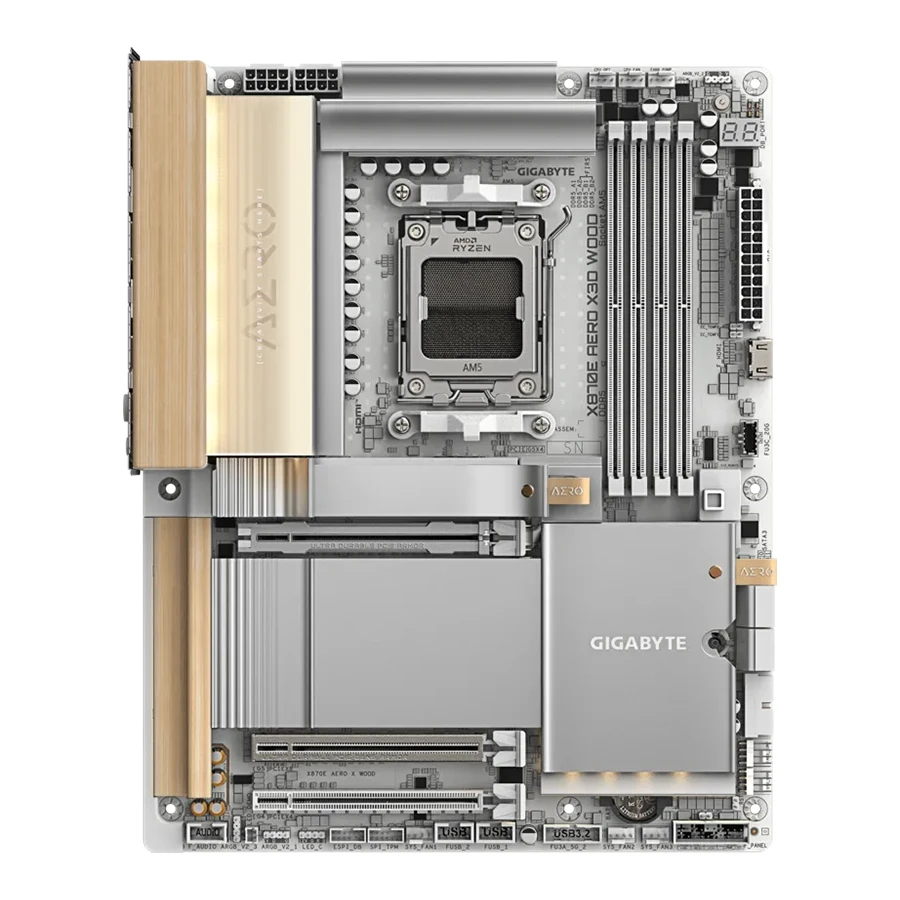 Gigabyte X870E AERO X3D WOOD WIFI7 DDR5 ATX AM5 Motherboard مادربرد گیگابایت