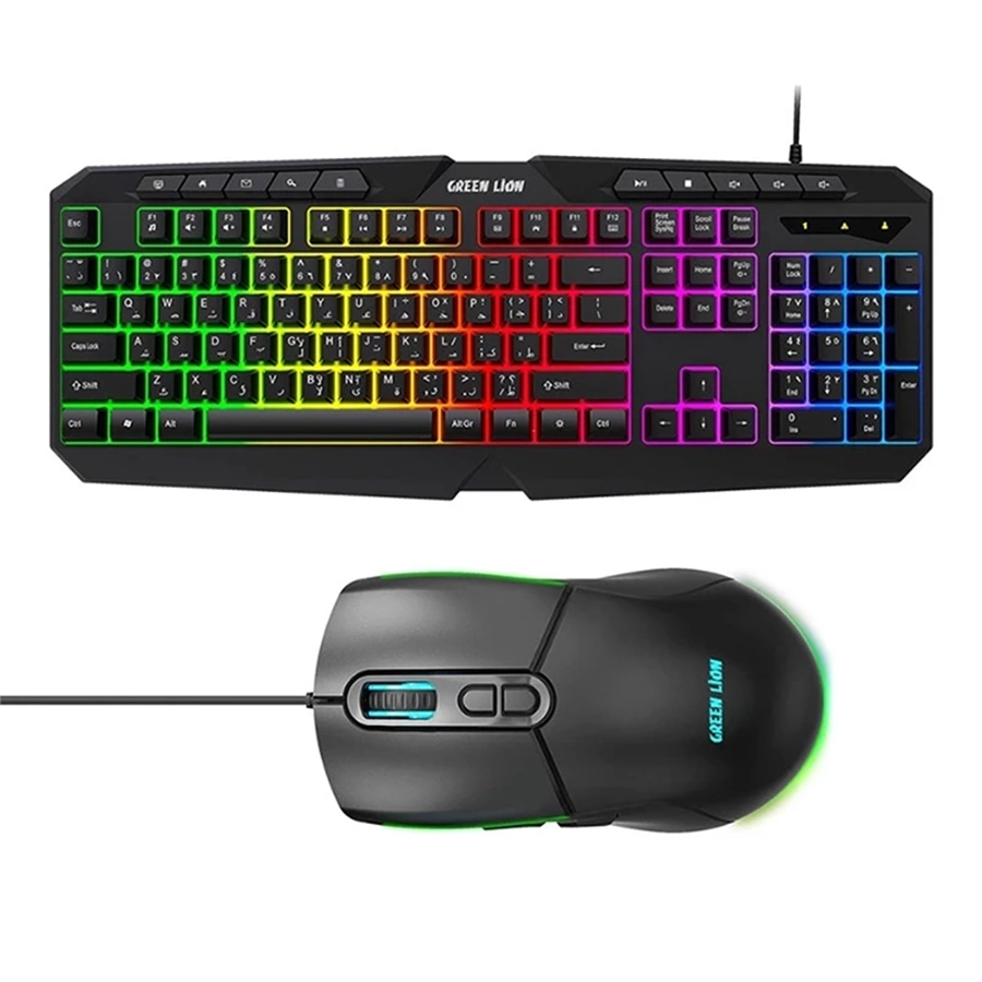 کیبورد و ماوس باسیم گرین لاین مدل GKM-400 RGB