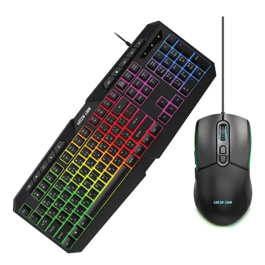 کیبورد و ماوس باسیم گرین لاین مدل GKM-400 RGB