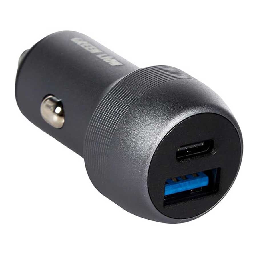 شارژر فندکی 2 پورت گرین لاین مدل GN100WPDQTCGY 100W
