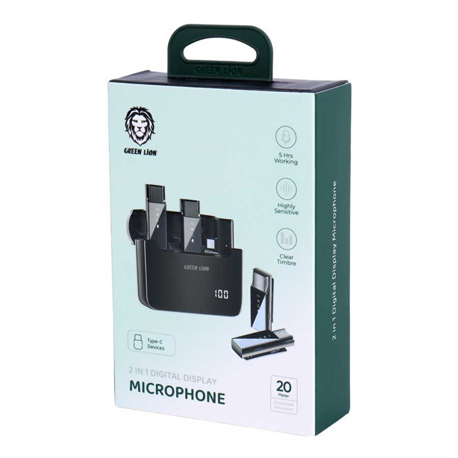 میکروفون یقه ای بی‌سیم گرین لاین مدل GN2IN1DDMTCBK