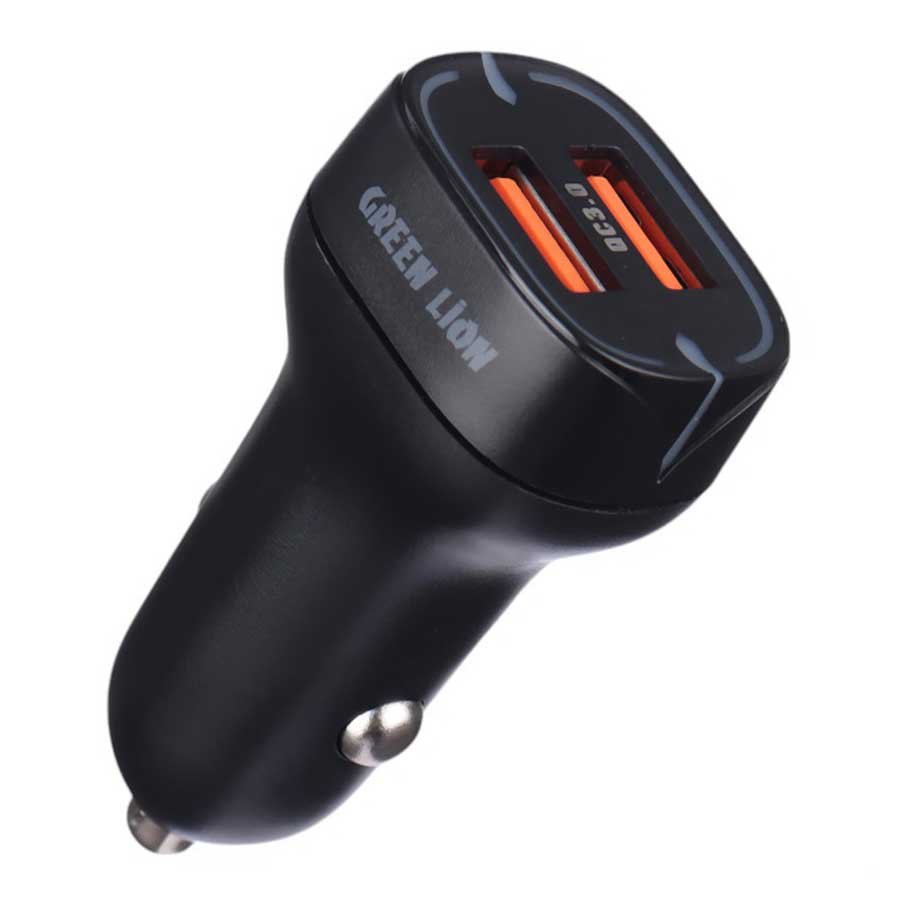 شارژر فندکی 2 پورت گرین لاین مدل GN36WQC3BK 36W