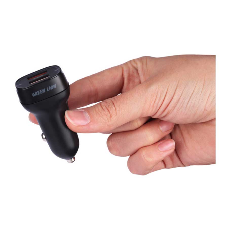 شارژر فندکی 2 پورت گرین لاین مدل GN36WQC3BK 36W
