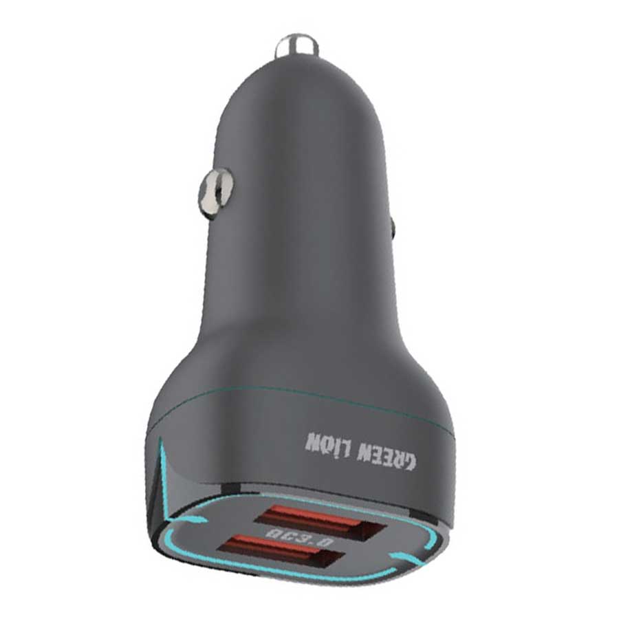 شارژر فندکی 2 پورت گرین لاین مدل GN36WQC3BK 36W