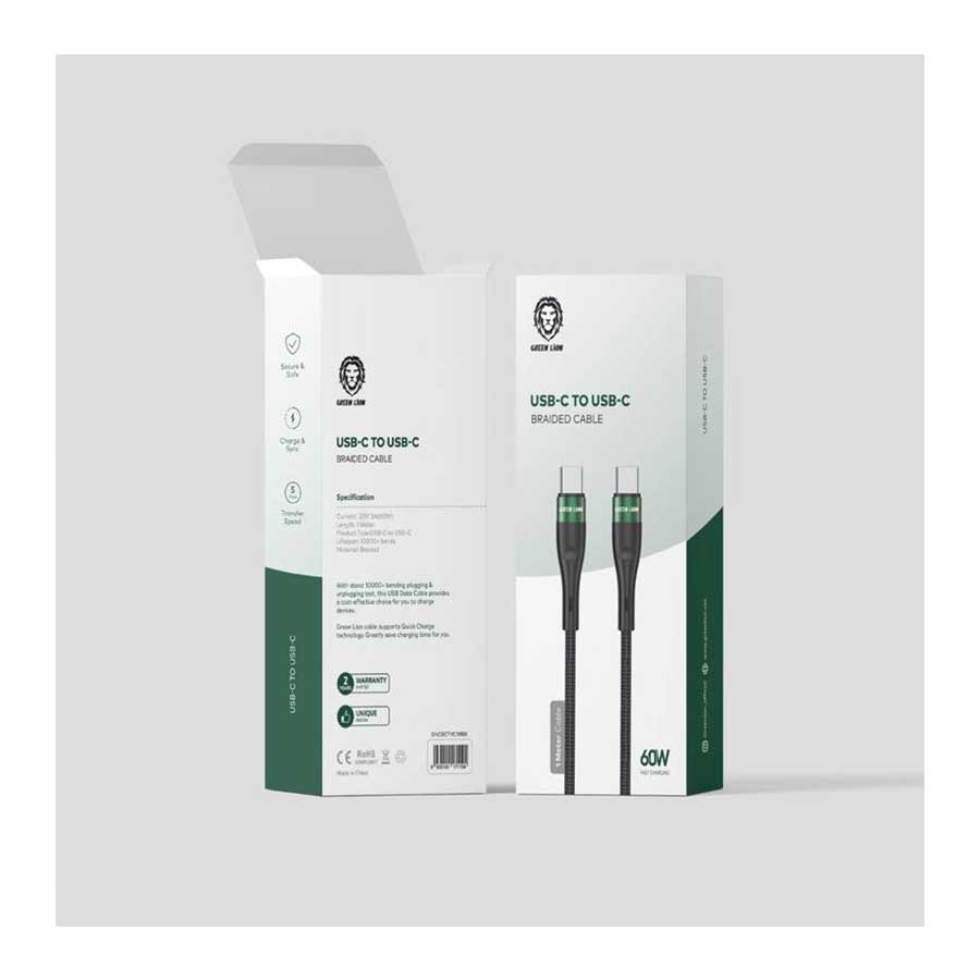 کابل 1 متری تبدیل USB-C به USB-C گرین لاین مدل GNCPCTYC1MWH