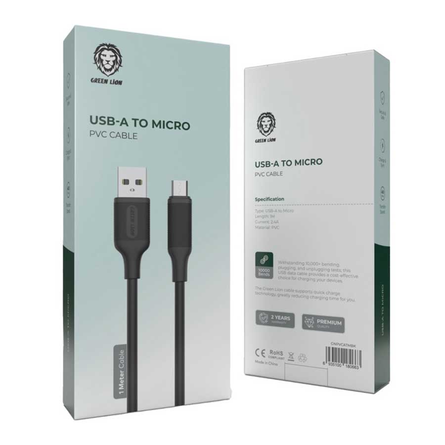 کابل 1 متری تبدیل USB به MicroUSB گرین لاین مدل GNPVCATMBK
