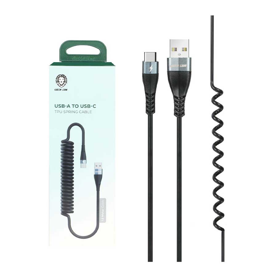 کابل 1.8 متری تبدیل USB به USB-C گرین لاین مدل GNSPRNGATCBK