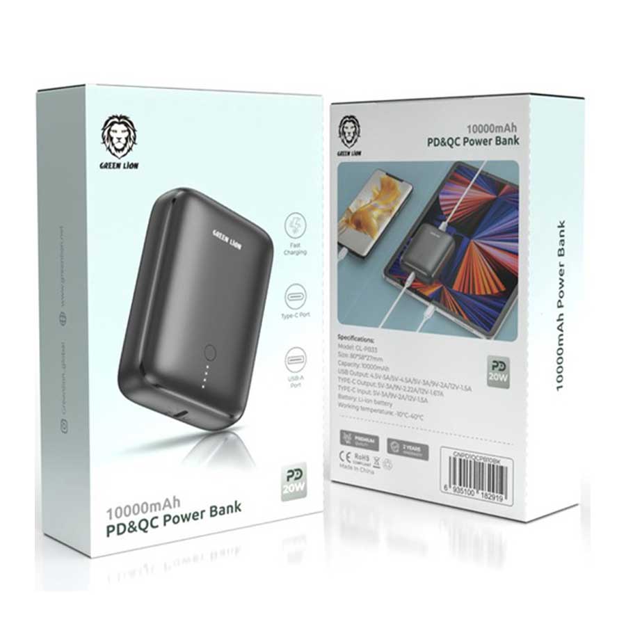 پاوربانک گرین لاین مدل PD-QC GNPD1QCPB10BK 20W ظرفیت 10000mAh