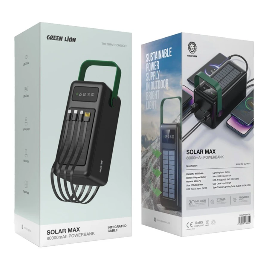 پاوربانک گرین لاین ظرفیت 80000mAh