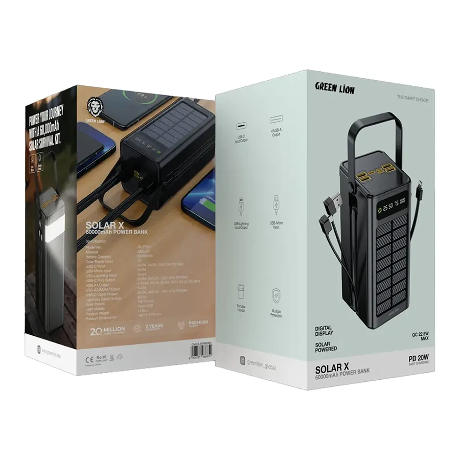 پاوربانک گرین لاین ظرفیت 60000mAh