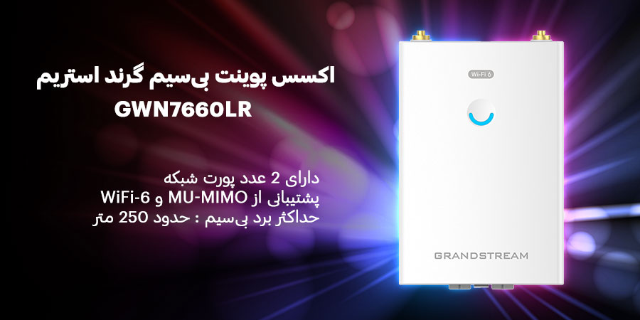 اکسس پوینت بی‌سیم WiFi-6 ضد آب Outdoor گرنداستریم مدل GWN7660LR