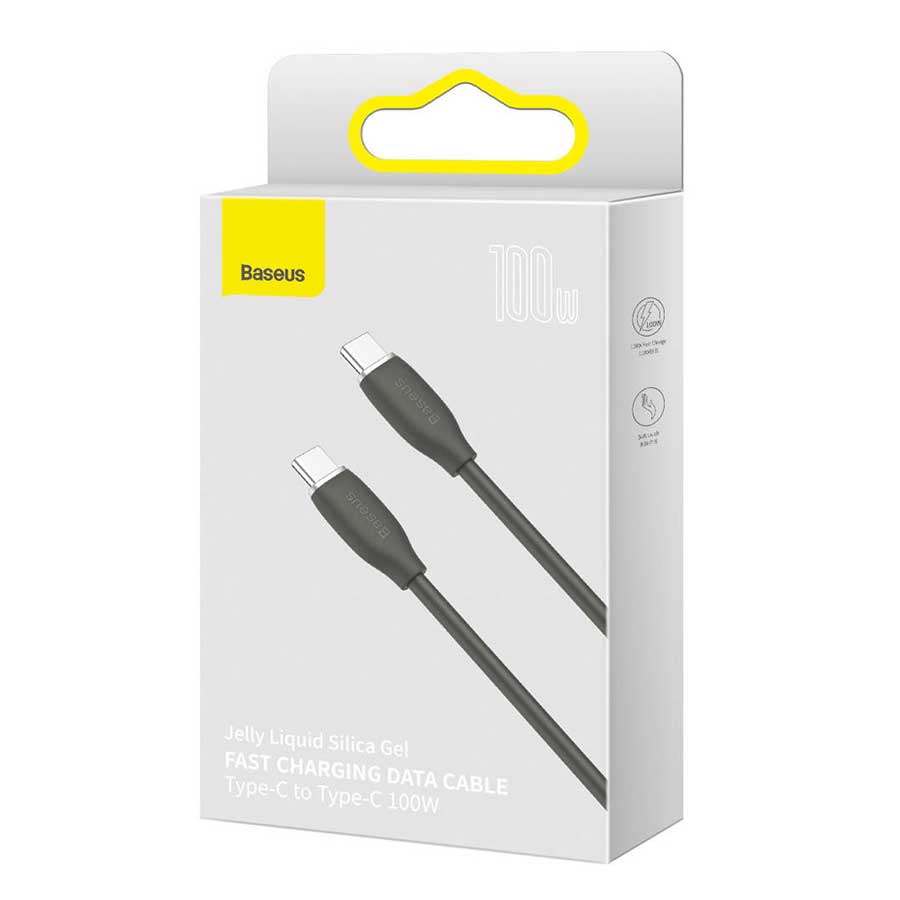 کابل تبدیل 2 متر USB-C به USB-C باسئوس مدل Jelly Liquid Silica Gel