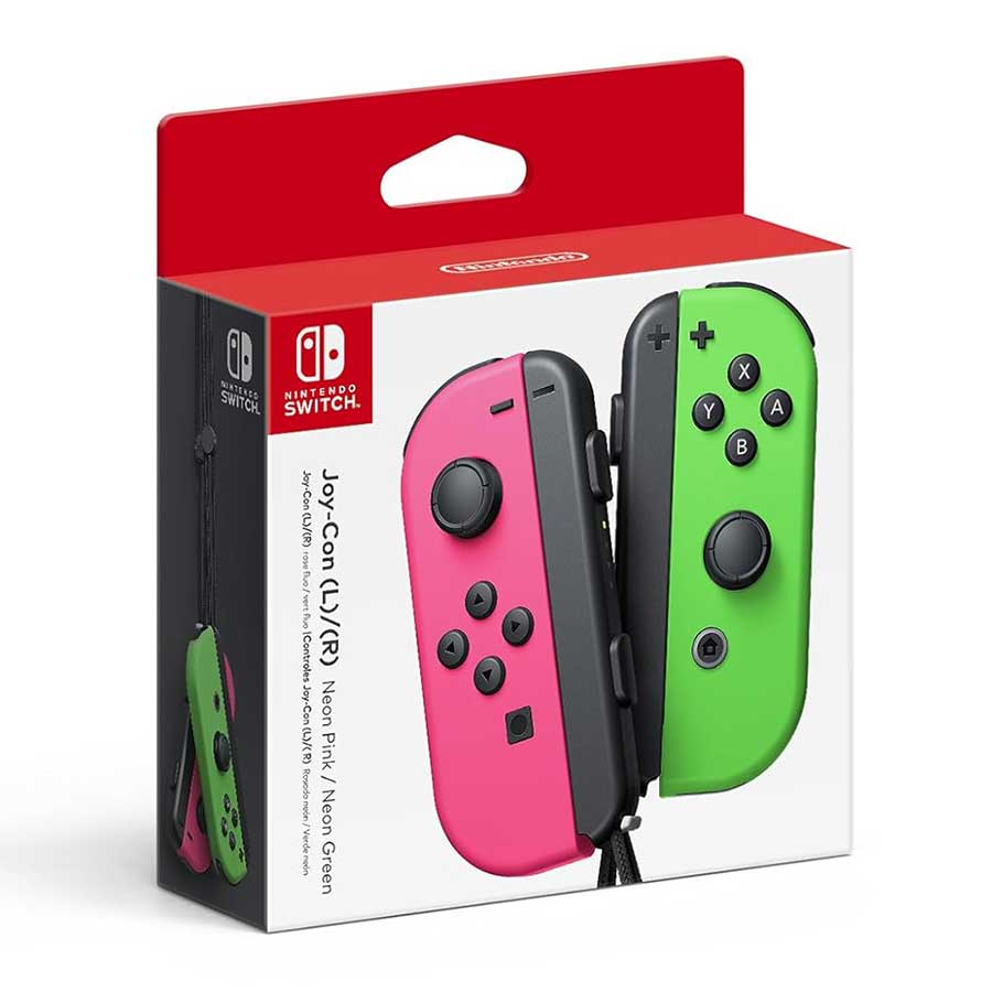 دسته بازی بی‌سیم نینتندو مدل Joy-Con Set L+R Neon Pink/Neon Green