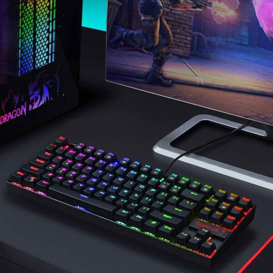 کیبورد گیمینگ باسیم ردراگون K552 Kumara RGB Red SW