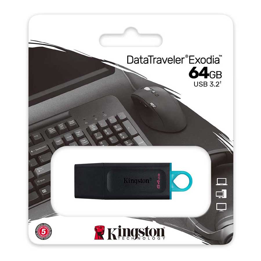 فلش مموری 64 گیگابایت USB 3.2 کینگستون مدل DataTraveler Exodia