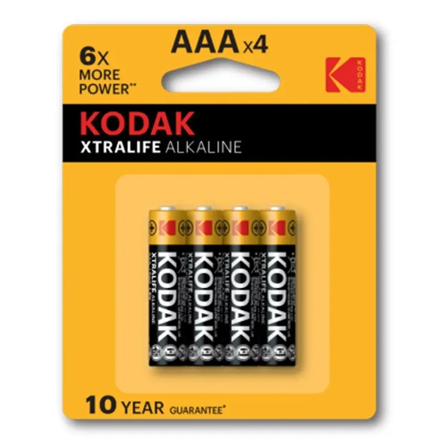 Kodak Xtralife Alkaline AAA 4-pcs 1050mAh Battery باتری نیم قلمی AAA و 1.5 ولتی آلکالاین کداک بسته 4 عددی