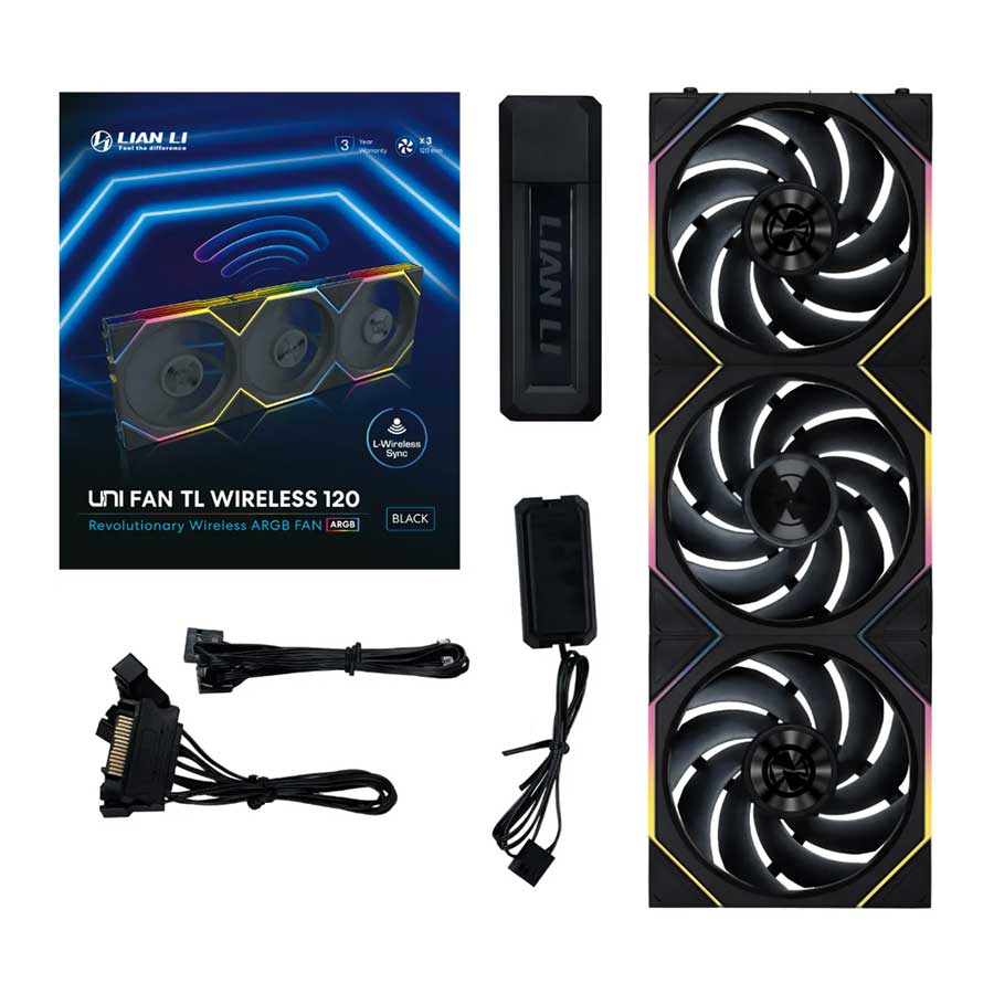 فن خنک کننده کیس لیان لی مدل UNI Fan TL120 Wireless 3 in 1 Black
