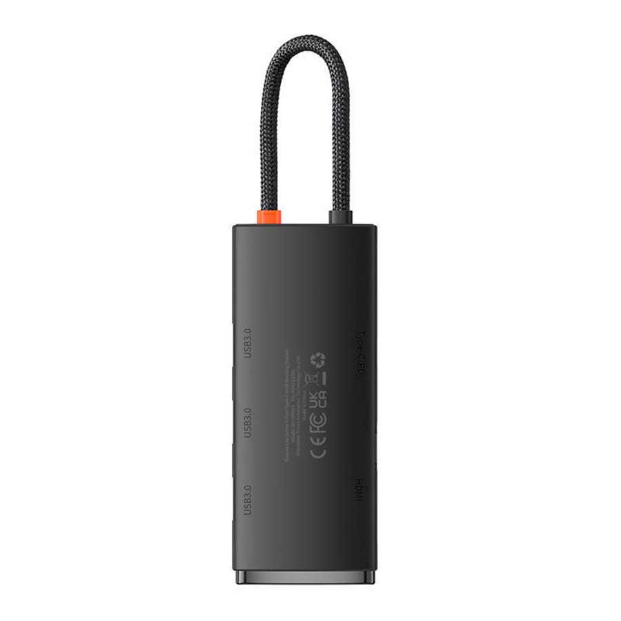 هاب USB-C پنج پورت باسئوس مدل Lite Series WKQX040001