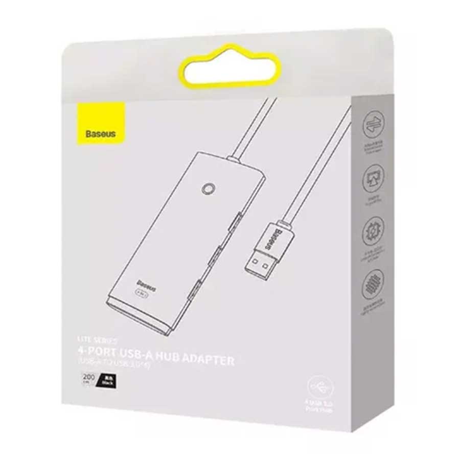 هاب USB 3.0 چهار پورت بیسوس مدل Lite WKQX080001