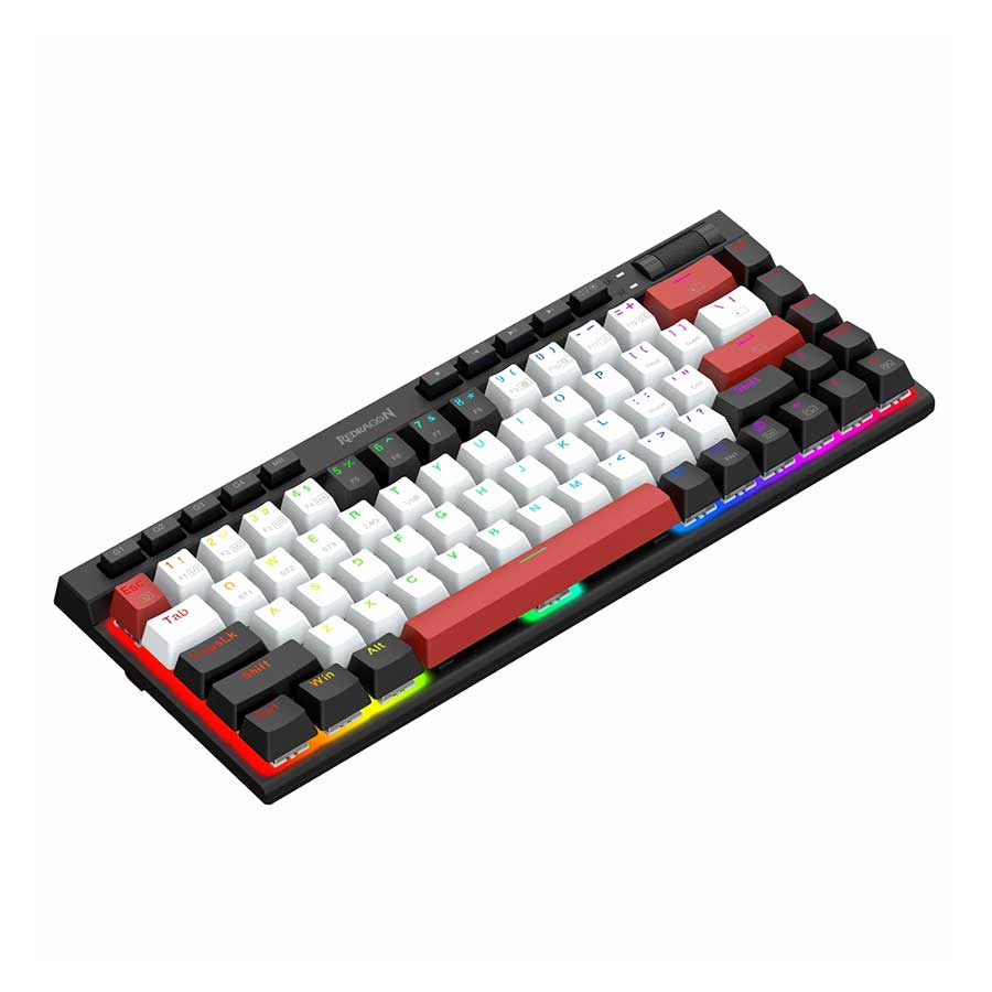 کیبورد گیمینگ بی‌سیم ردراگون مدل Magic-Wand Mini K635 RGB PRO Black White Red