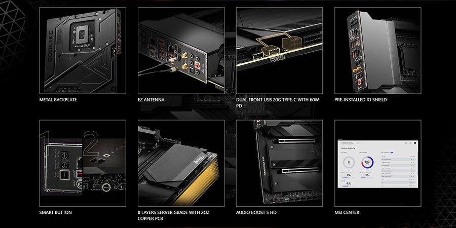 مادربرد E-ATX و LGA1700 ام اس آی مدل MEG Z790 GODLIKE MAX WiFi DDR5