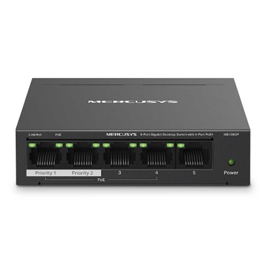 سوییچ 5 پورت گیگابیت و PoE مرکوسیس مدل MS105GP