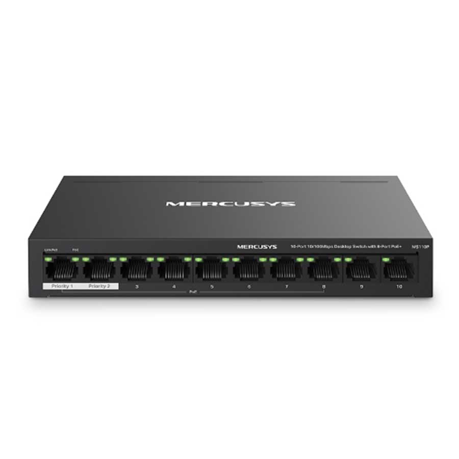 سوییچ 10 پورت گیگابیت و PoE مرکوسیس مدل MS110P