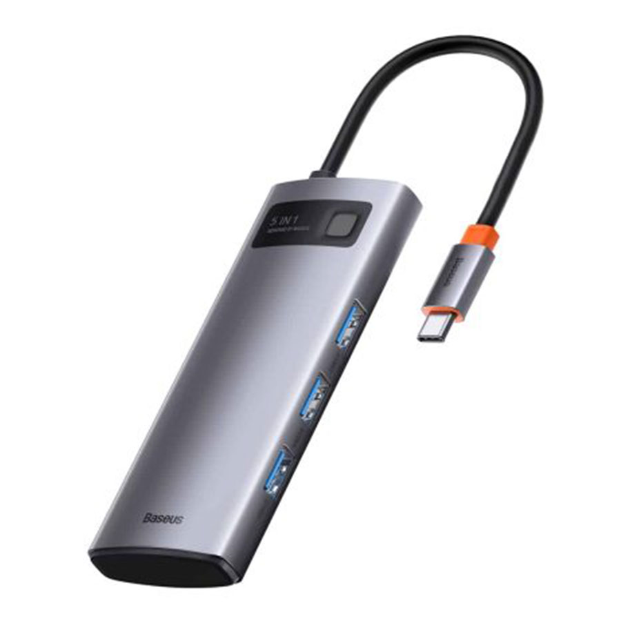هاب USB-C پنج پورت باسئوس مدل Metal Gleam CAHUB-CX0G