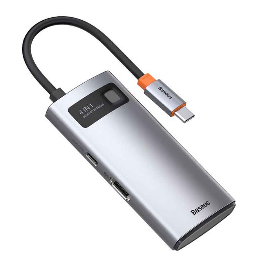 هاب USB-C چهار پورت باسئوس مدل Metal Gleam CAHUB-CY0G