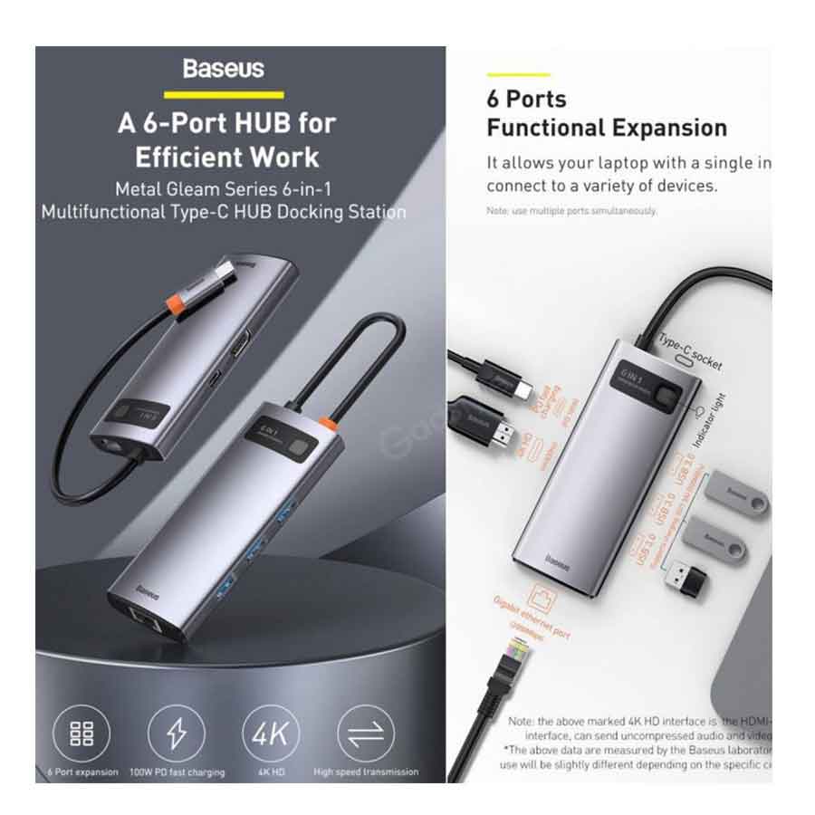 هاب USB-C شش پورت باسئوس