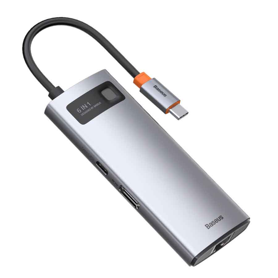 هاب USB-C شش پورت باسئوس مدل Metal Gleam CW0G