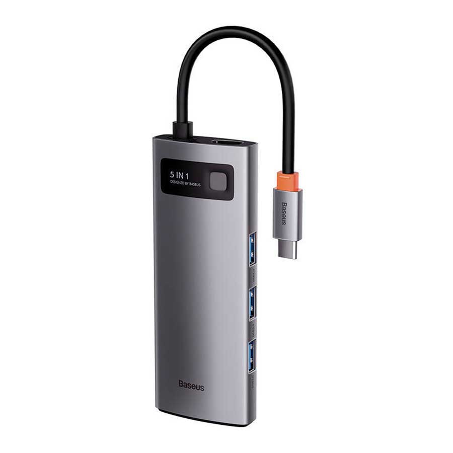 هاب USB-C پنج پورت باسئوس مدل Metal Gleam WKWG020013