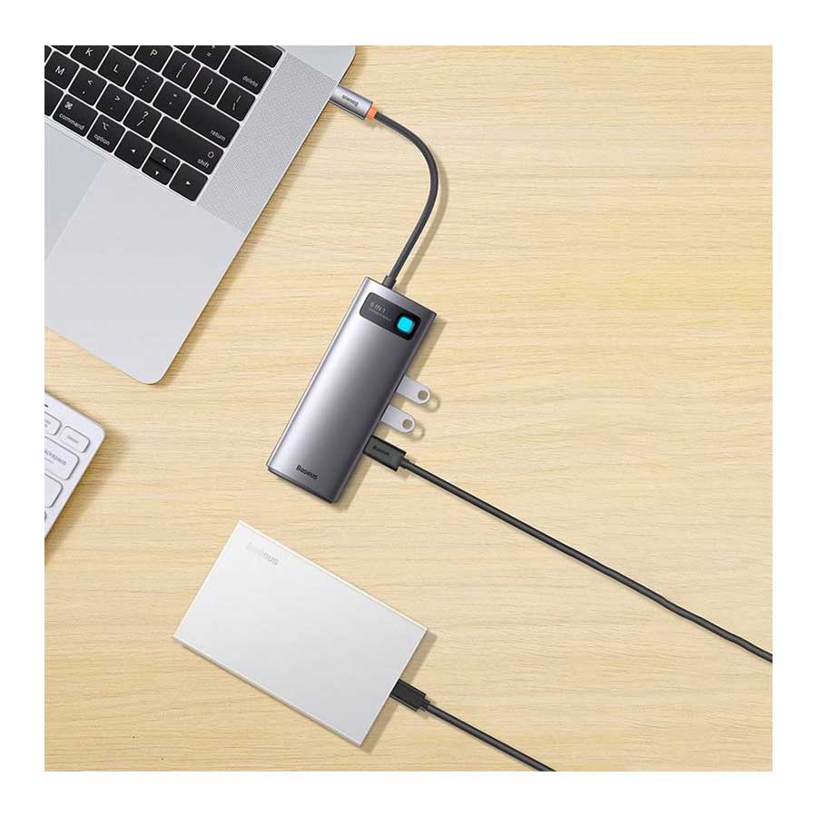 هاب USB-C شش پورت باسئوس مدل Metal Gleam WKWG030013