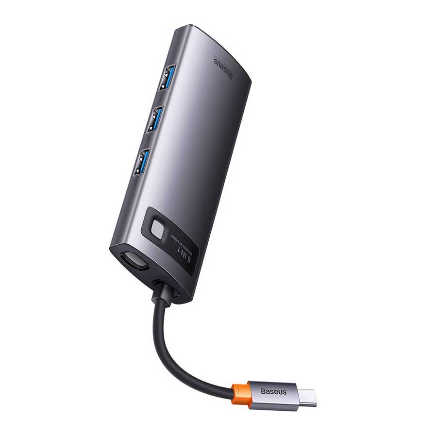 هاب USB-C شش پورت باسئوس مدل Metal Gleam WKWG030213