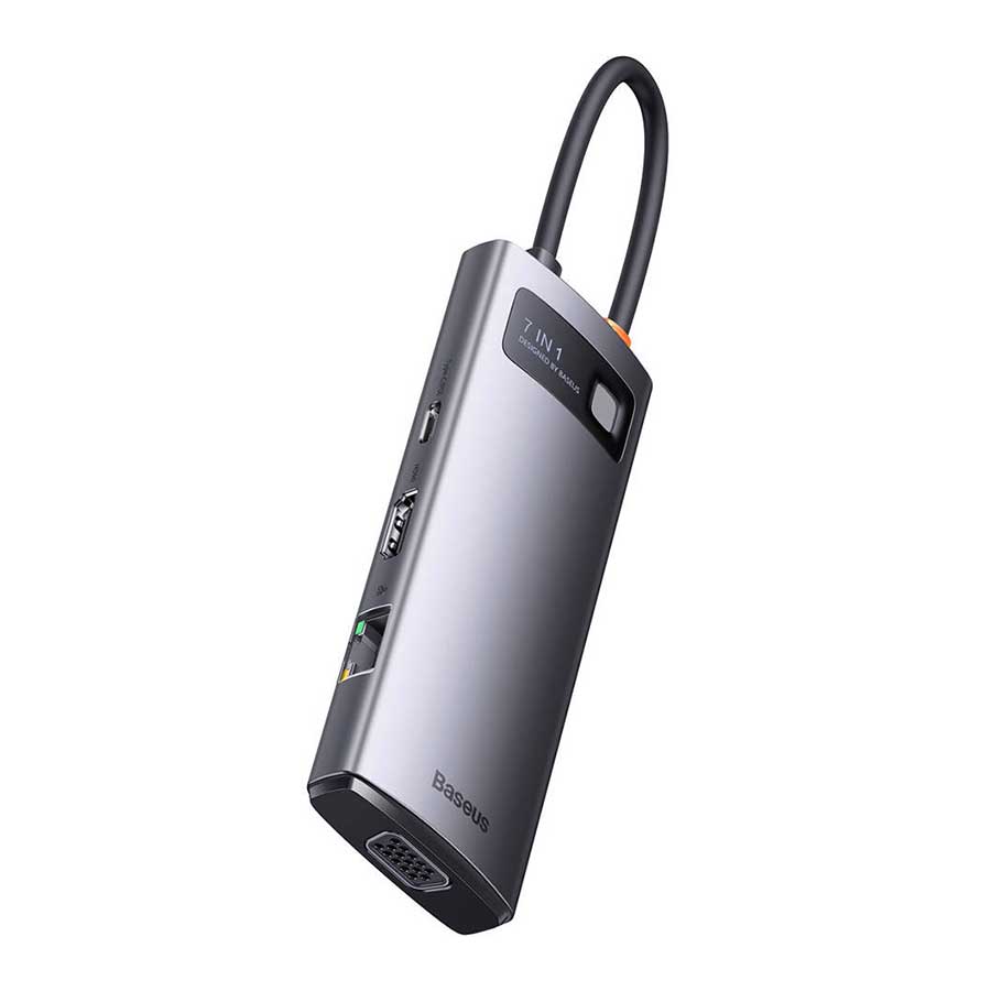 هاب USB-C هفت پورت باسئوس مدل Metal Gleam WKWG040013