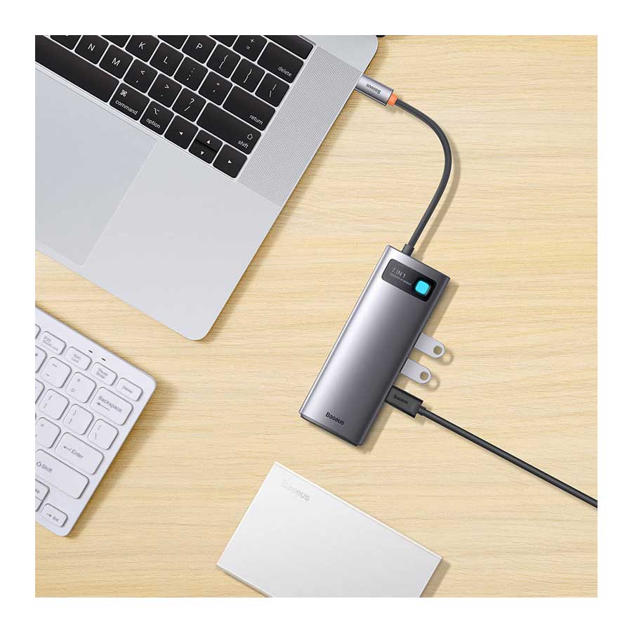 هاب USB-C هفت پورت باسئوس مدل Metal Gleam WKWG040013