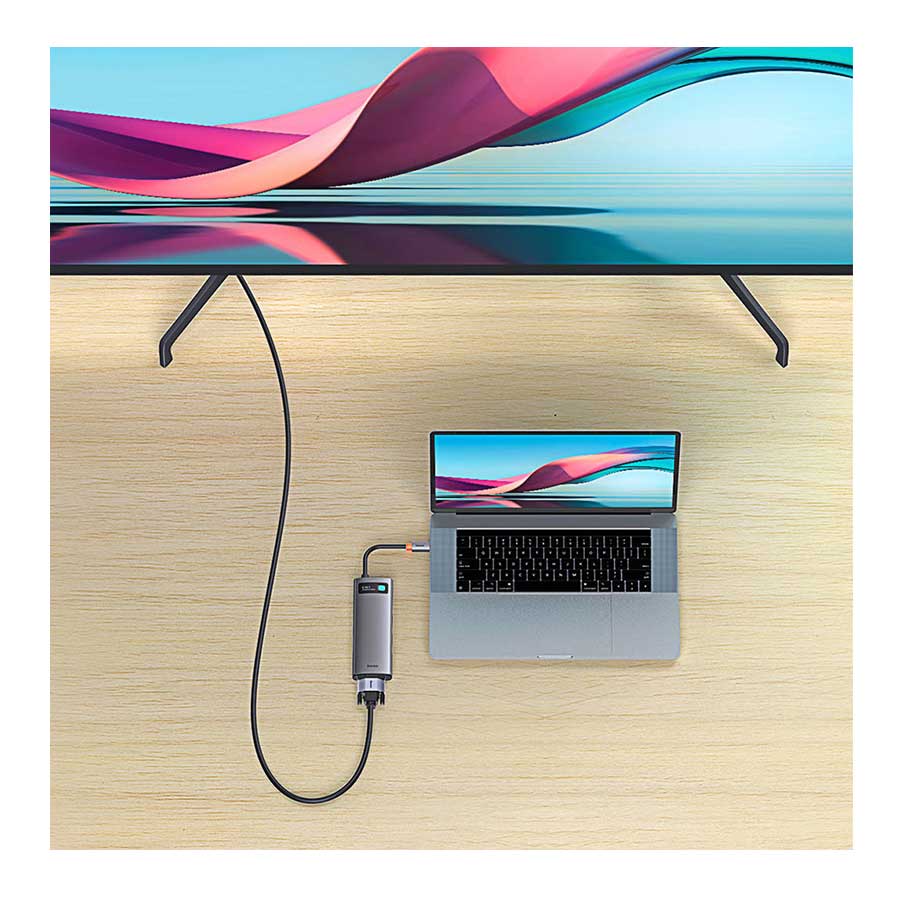 هاب USB-C هشت پورت باسئوس مدل Metal Gleam WKWG050013