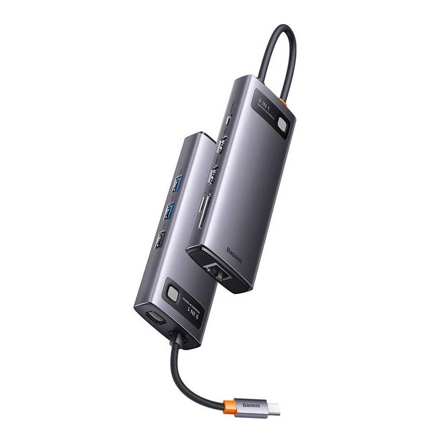 هاب USB-C نه پورت باسئوس مدل Metal Gleam WKWG060013