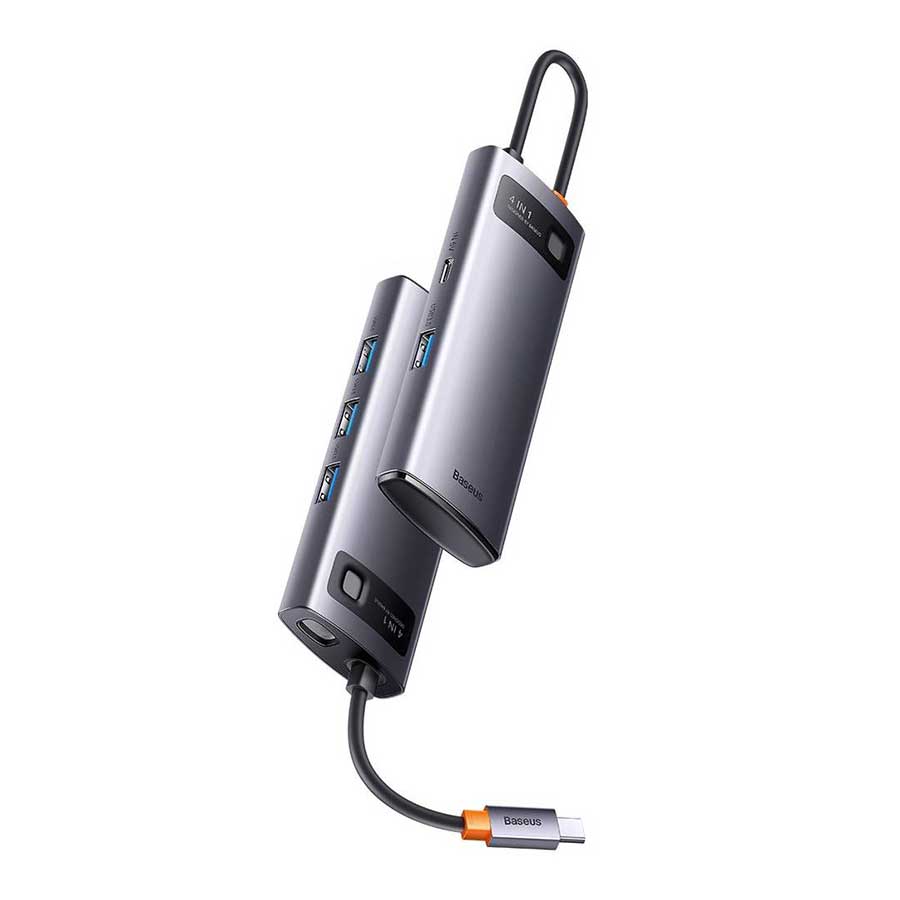 هاب USB-C چهار پورت باسئوس مدل Metal Gleam WKWG070013