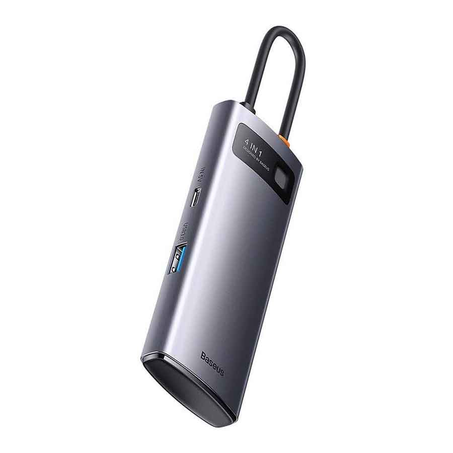 هاب USB-C چهار پورت باسئوس مدل Metal Gleam WKWG070013