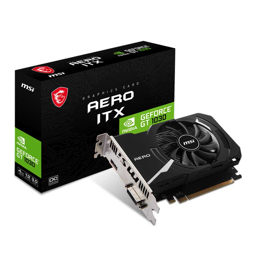 کارت گرافیک ام اس آی مدل GeForce GT 1030 AERO ITX 4GD4 OC DDR4
