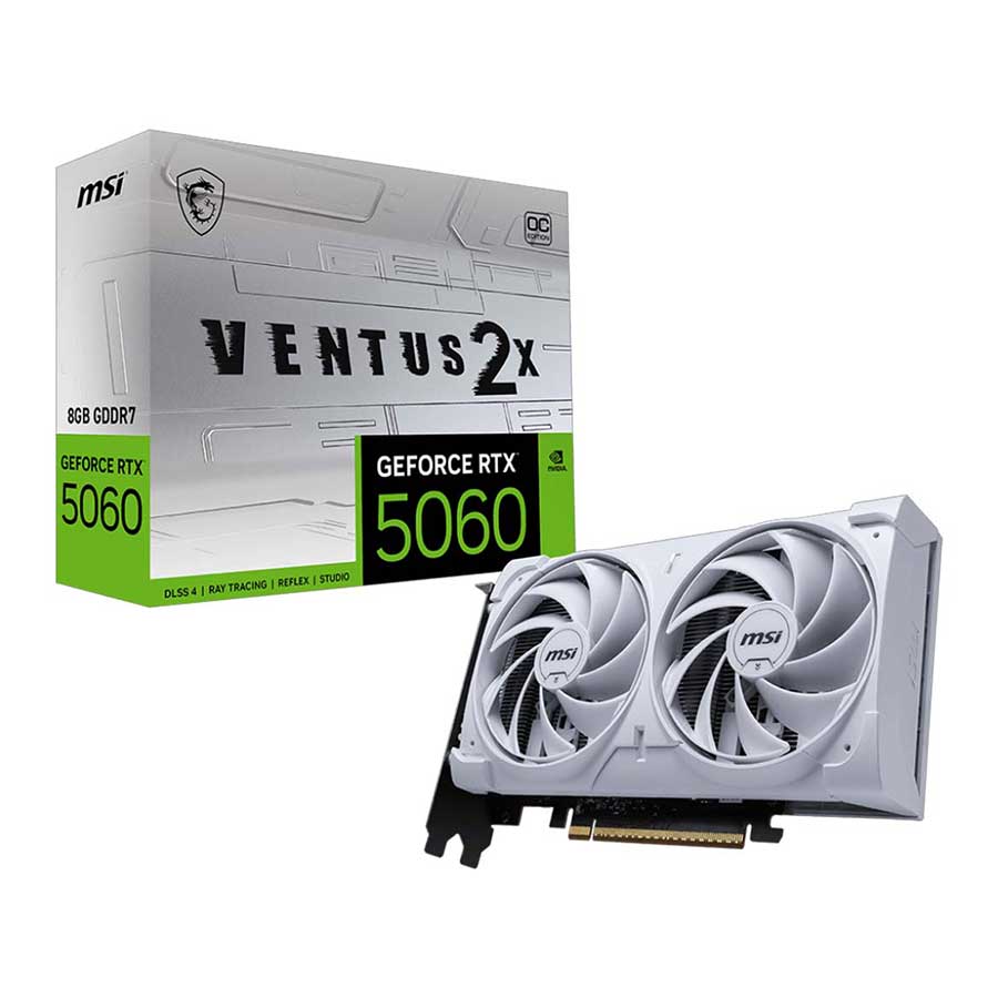 کارت گرافیک ام اس آی مدل GeForce RTX 5060 8G VENTUS 2X OC WHITE GDDR7