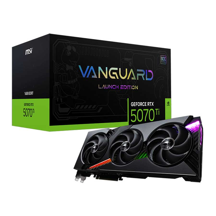 کارت گرافیک ام اس آی مدل GeForce RTX 5070 Ti 16G VANGUARD SOC LAUNCH EDITION GDDR7