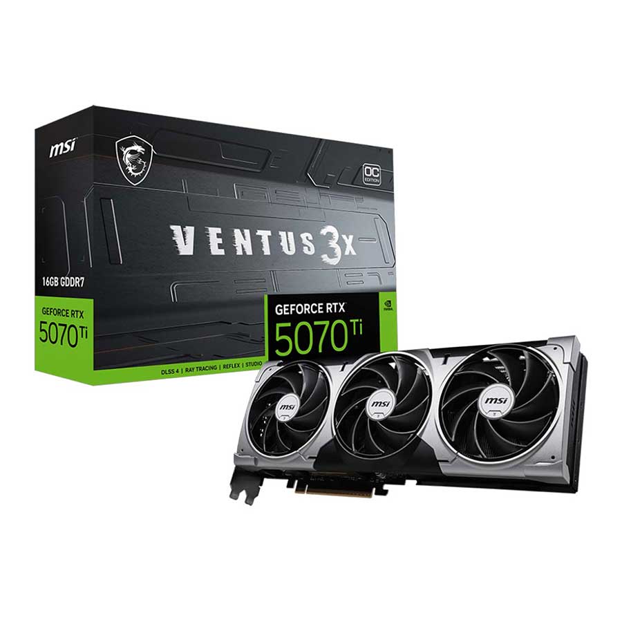 کارت گرافیک ام اس آی مدل GeForce RTX 5070 Ti 16G VENTUS 3X OC GDDR7